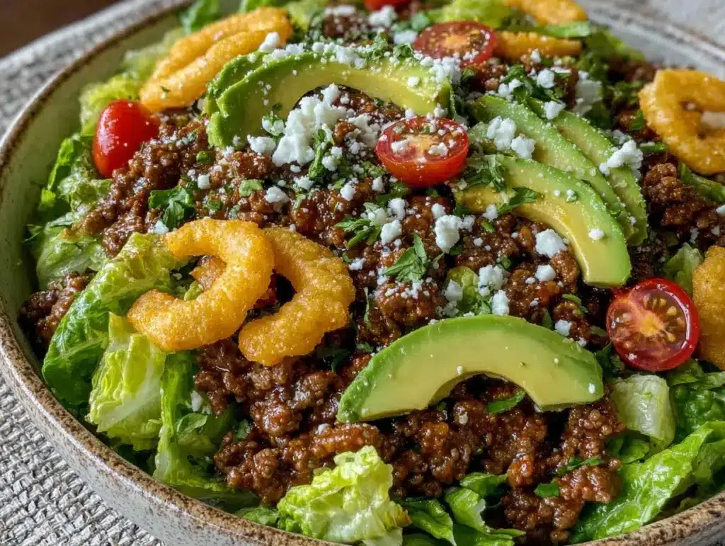 easy crispy keto taco salad - featured image