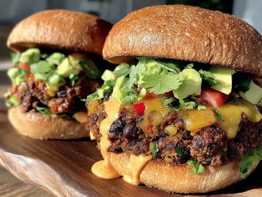 easy crispy vegan black bean burgers - featured image