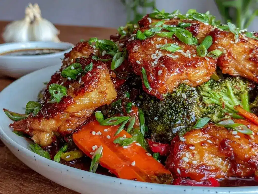 easy honey garlic chicken stir-fry - featured image