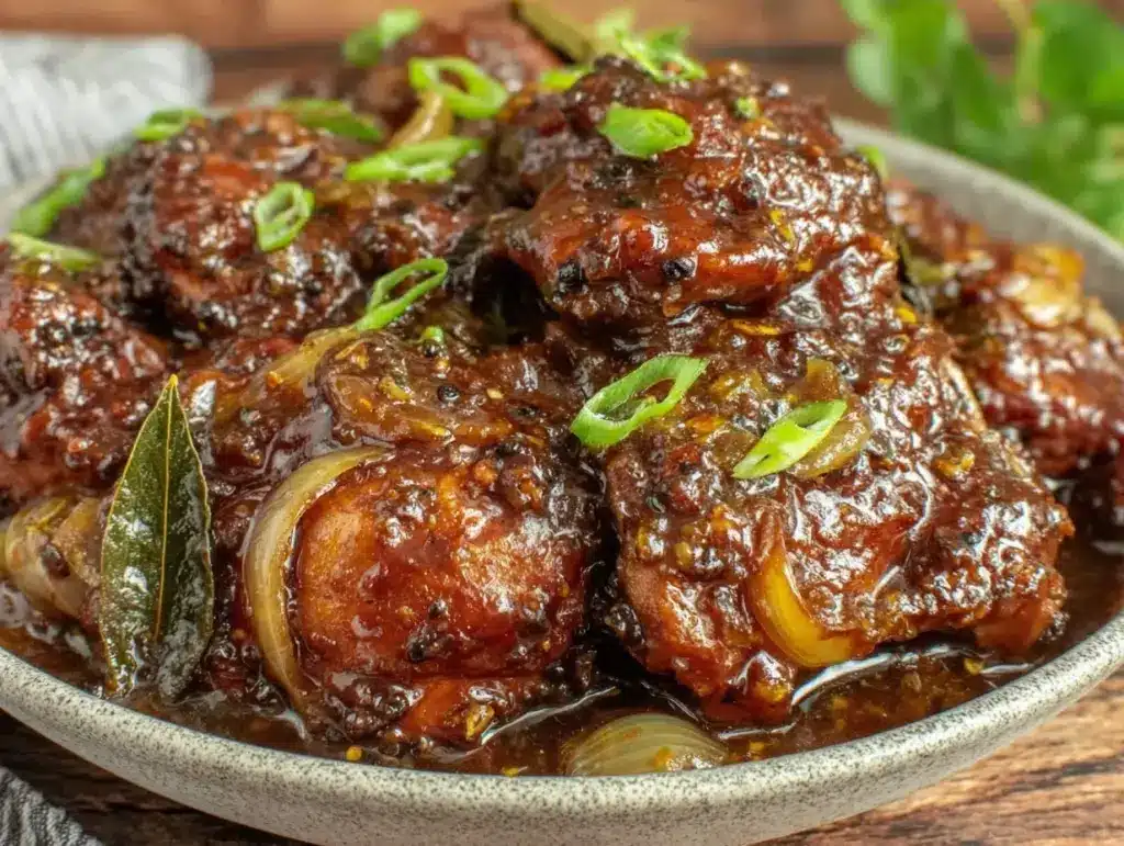 easy savory Filipino chicken adobo recipe - featured image