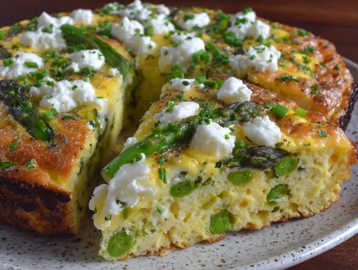 easy spring vegetable frittata with goat cheese preparation steps