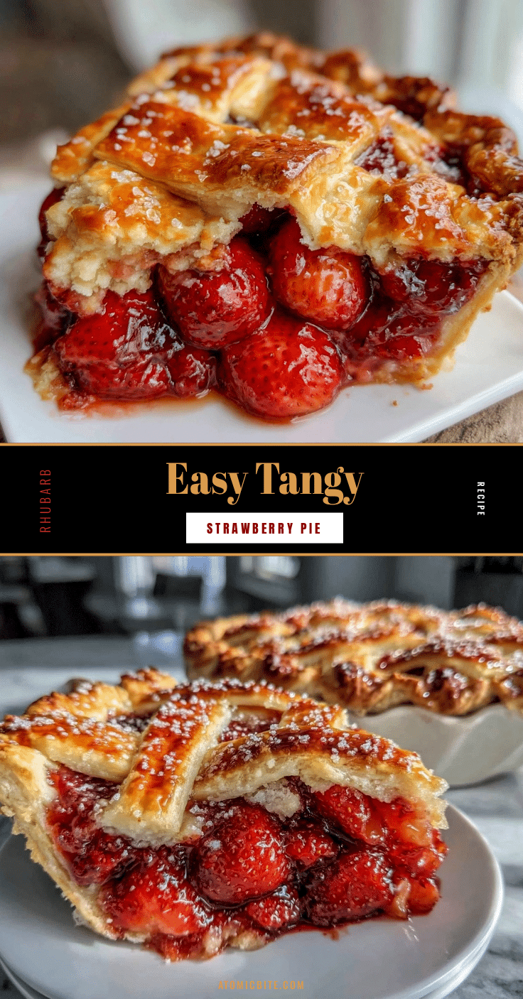 easy tangy rhubarb strawberry pie recipe recipe