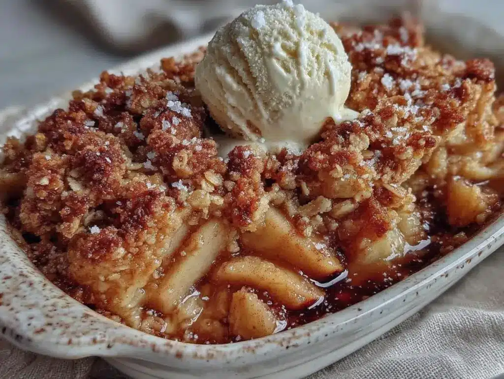 easy warm apple crisp - featured image