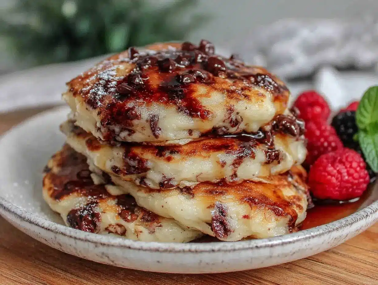 fluffy chocolate chip heart pancakes preparation steps