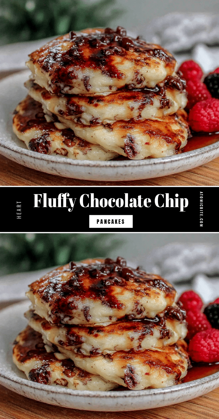 fluffy chocolate chip heart pancakes recipe