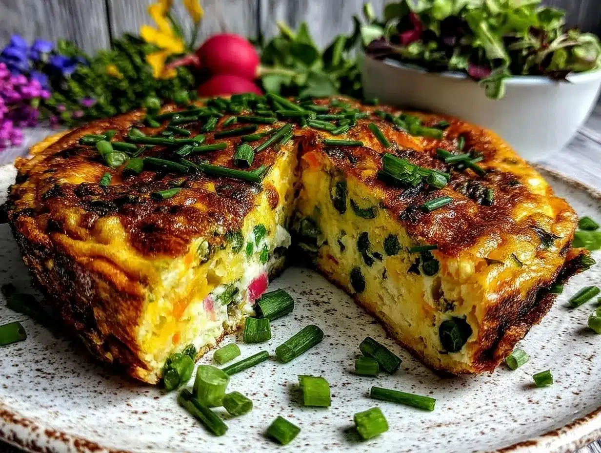 fluffy spring vegetable frittata preparation steps