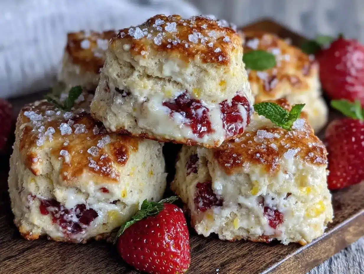 fluffy strawberry cream scones preparation steps