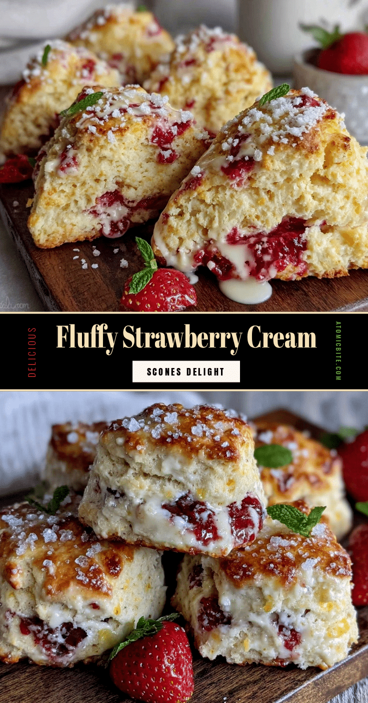fluffy strawberry cream scones recipe