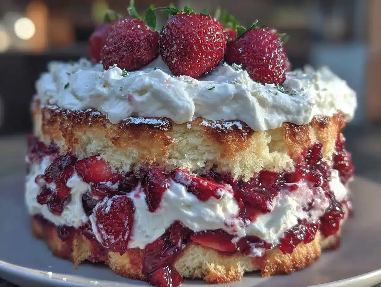 fluffy strawberry layer cake preparation steps