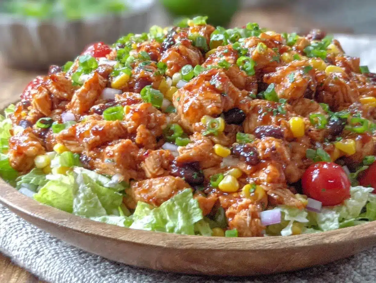 fresh BBQ chicken salad preparation steps