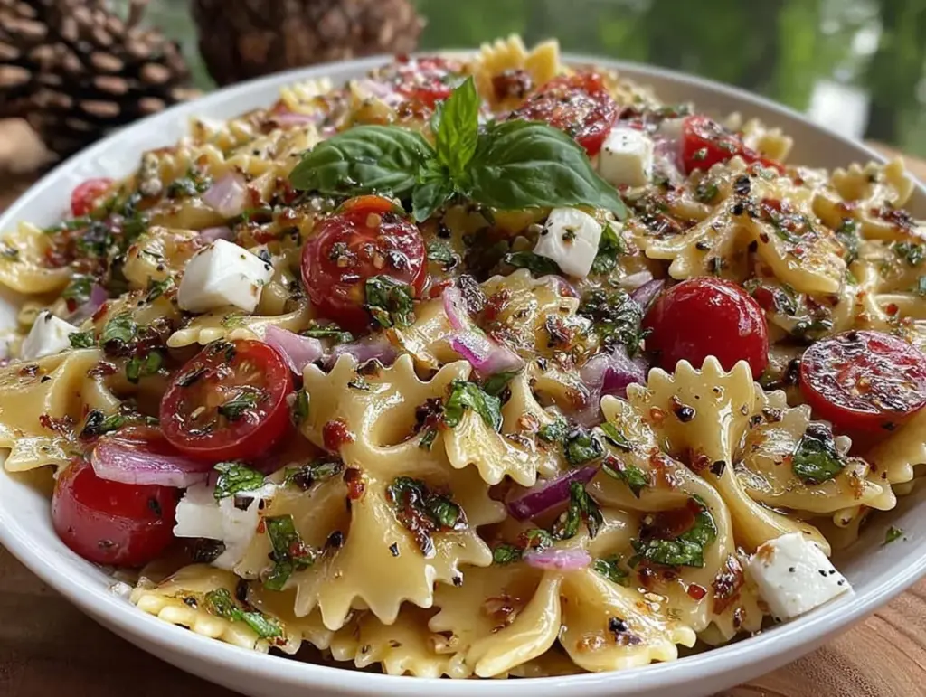 fresh bow tie pasta salad - featured image