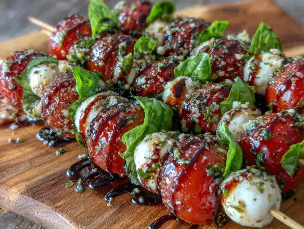 fresh caprese skewers - featured image