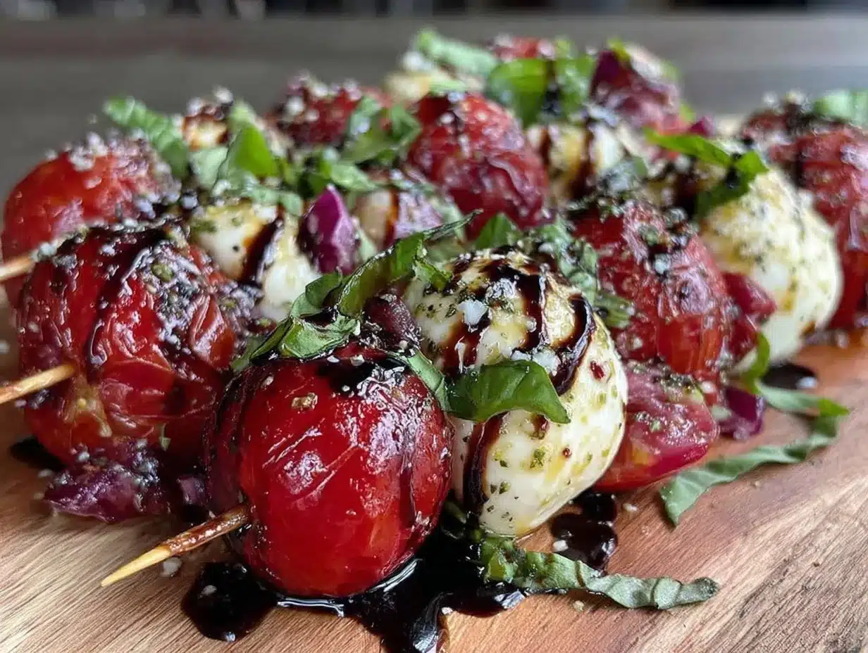 fresh caprese skewers preparation steps