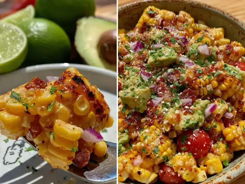 fresh creamy corn and avocado salad - featured image