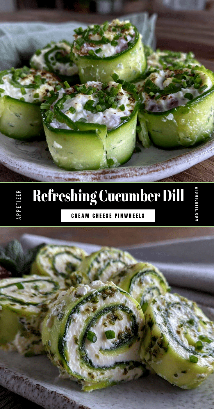 fresh cucumber dill cream cheese pinwheels recipe