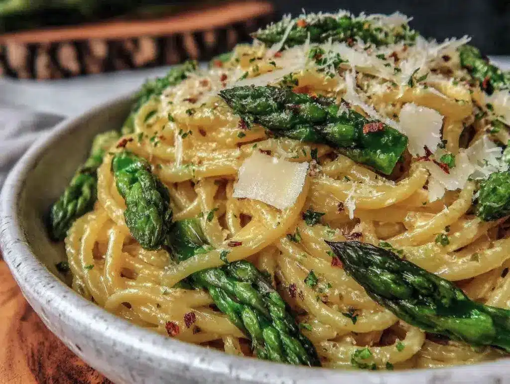 fresh lemon asparagus pasta - featured image
