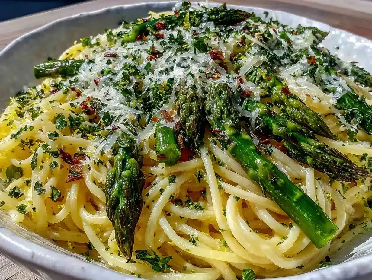 fresh lemon asparagus pasta preparation steps