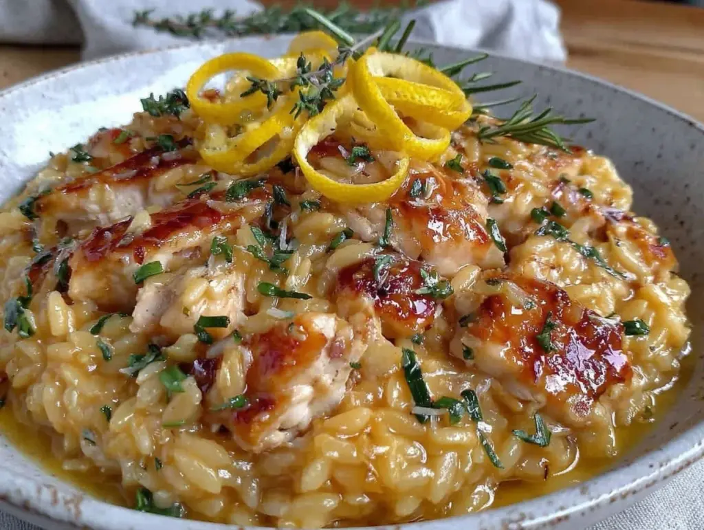 fresh lemon chicken orzo - featured image