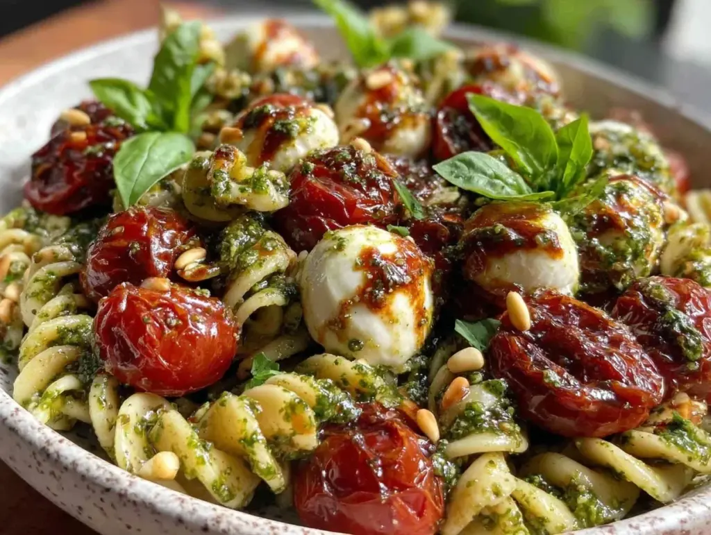 fresh pesto pasta salad - featured image