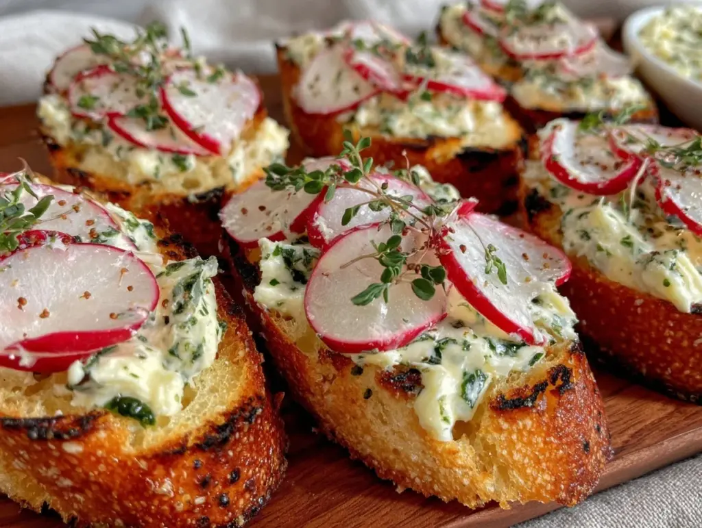 fresh radish crostini - featured image