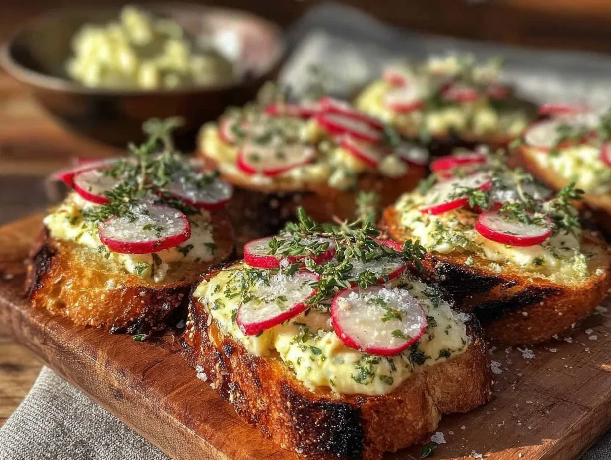 fresh radish crostini preparation steps