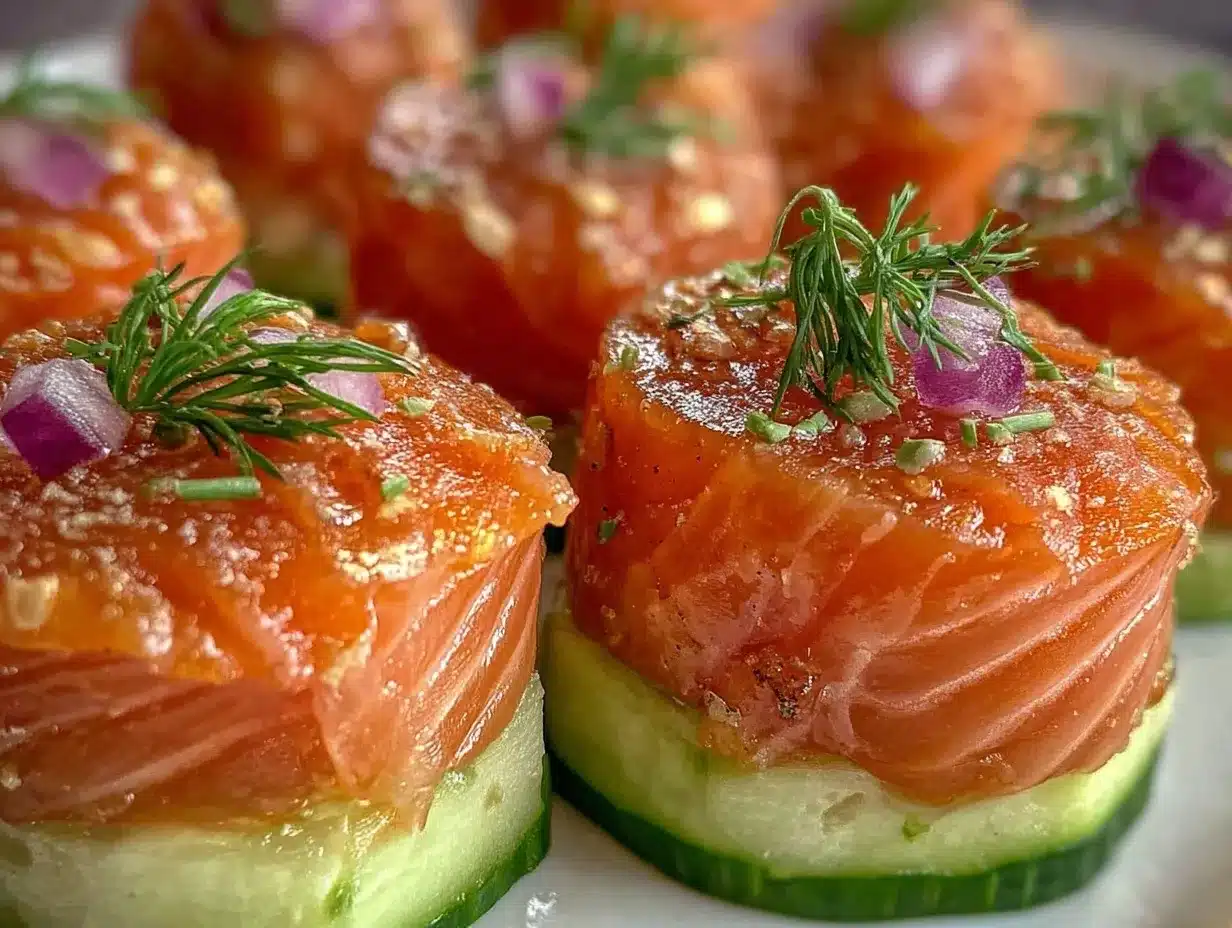 fresh smoked salmon cucumber bites preparation steps