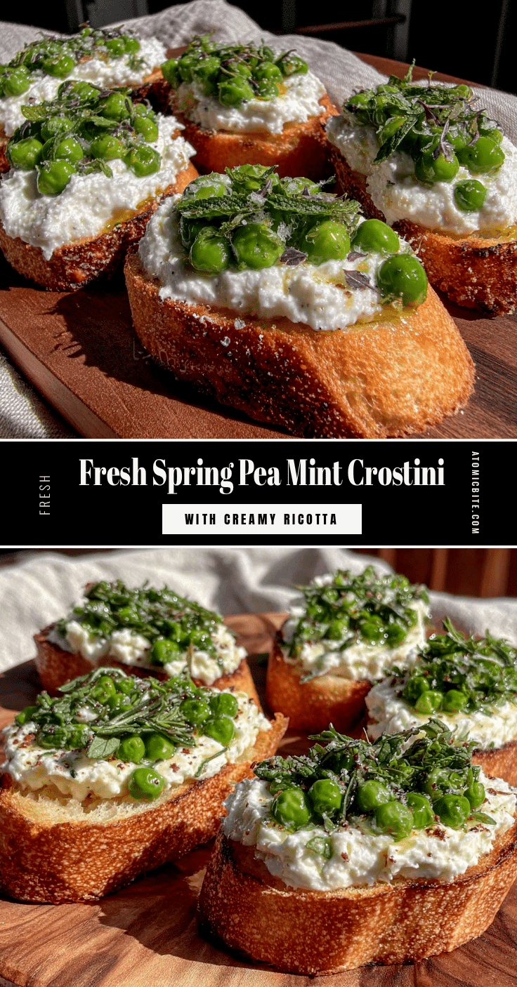 fresh spring pea and mint crostini recipe