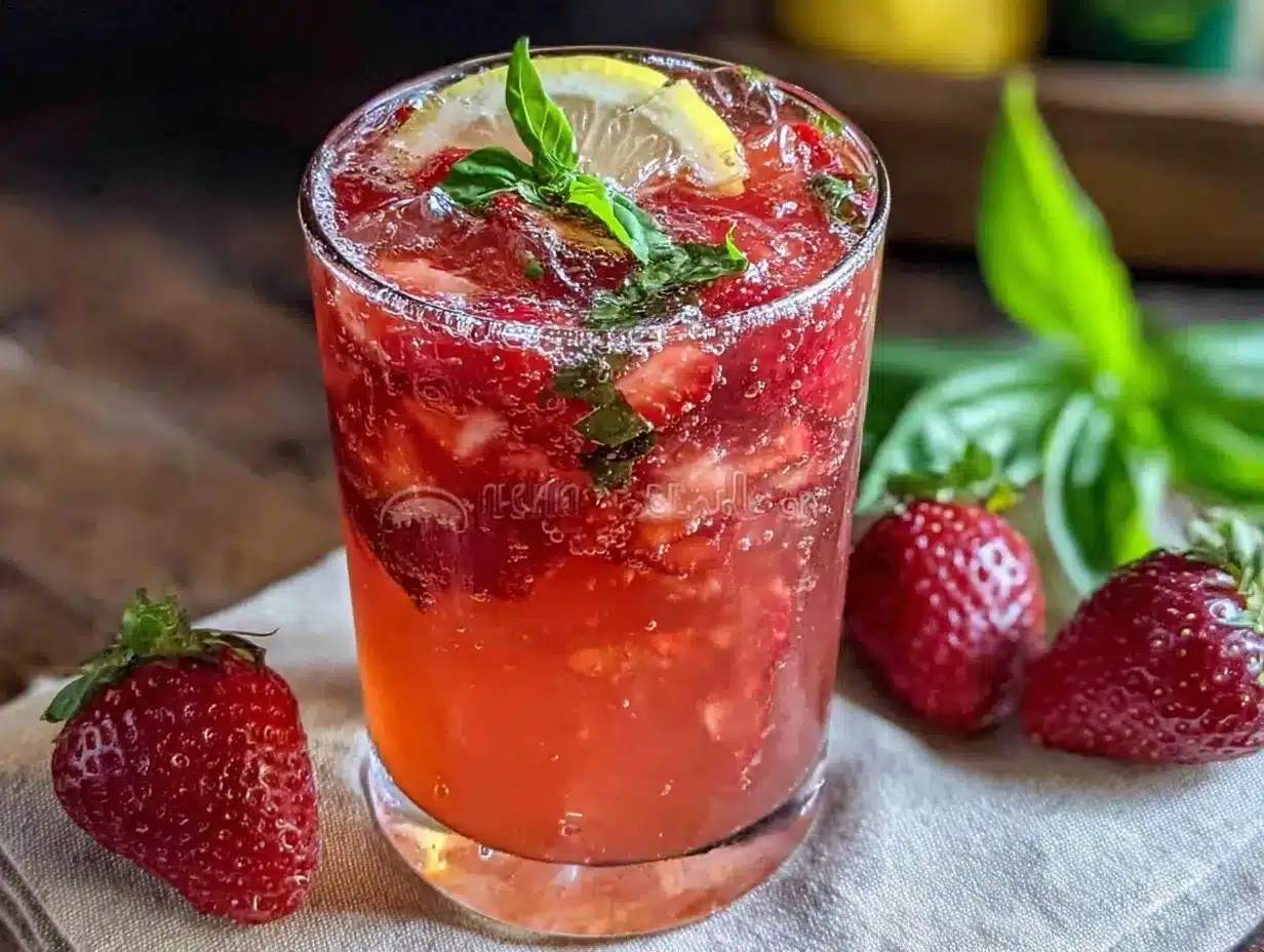 fresh strawberry basil lemonade preparation steps