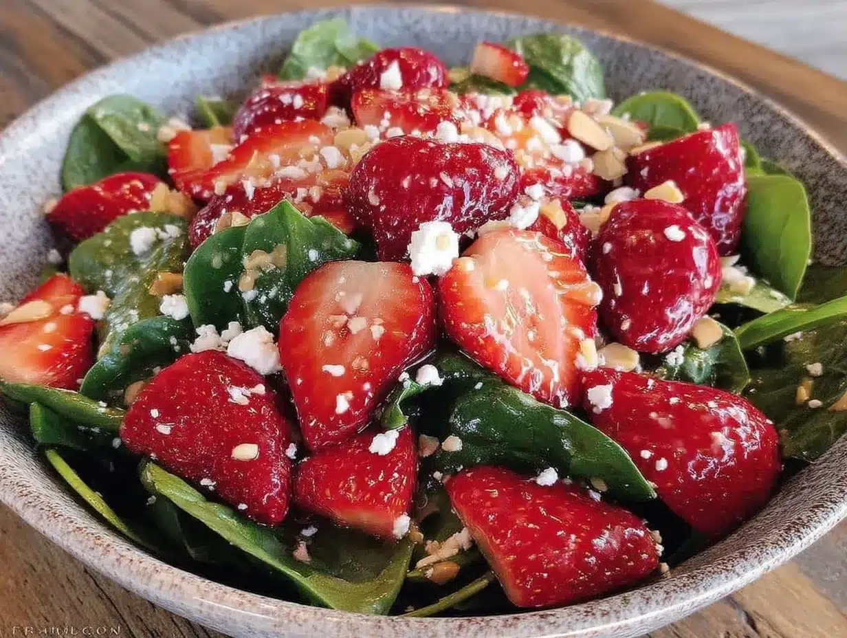 fresh strawberry spinach salad preparation steps
