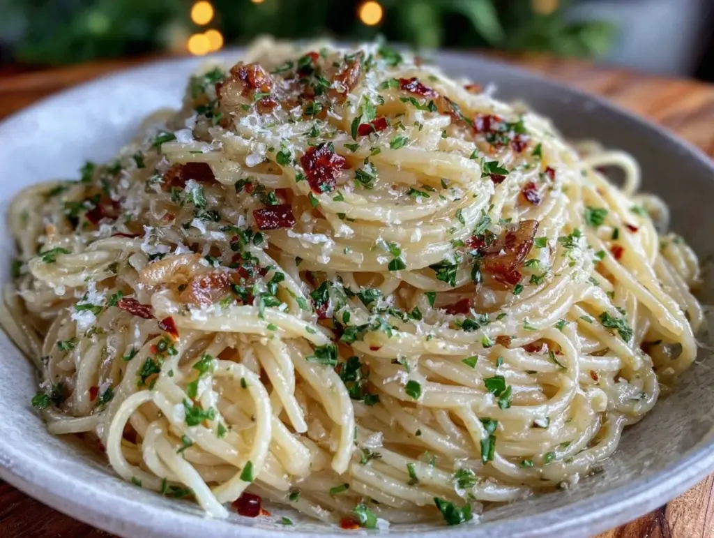 garlic aglio e olio pasta - featured image