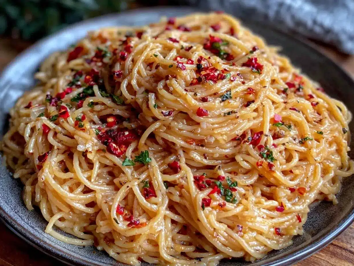 garlic aglio e olio pasta preparation steps