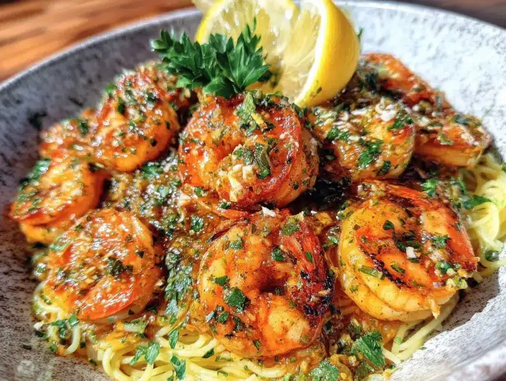 garlic butter shrimp scampi - featured image