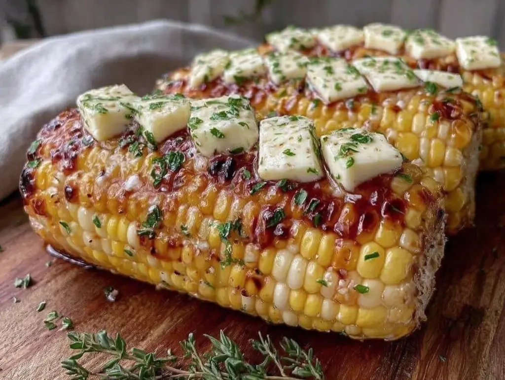 grilled corn on the cob with herb butter - featured image