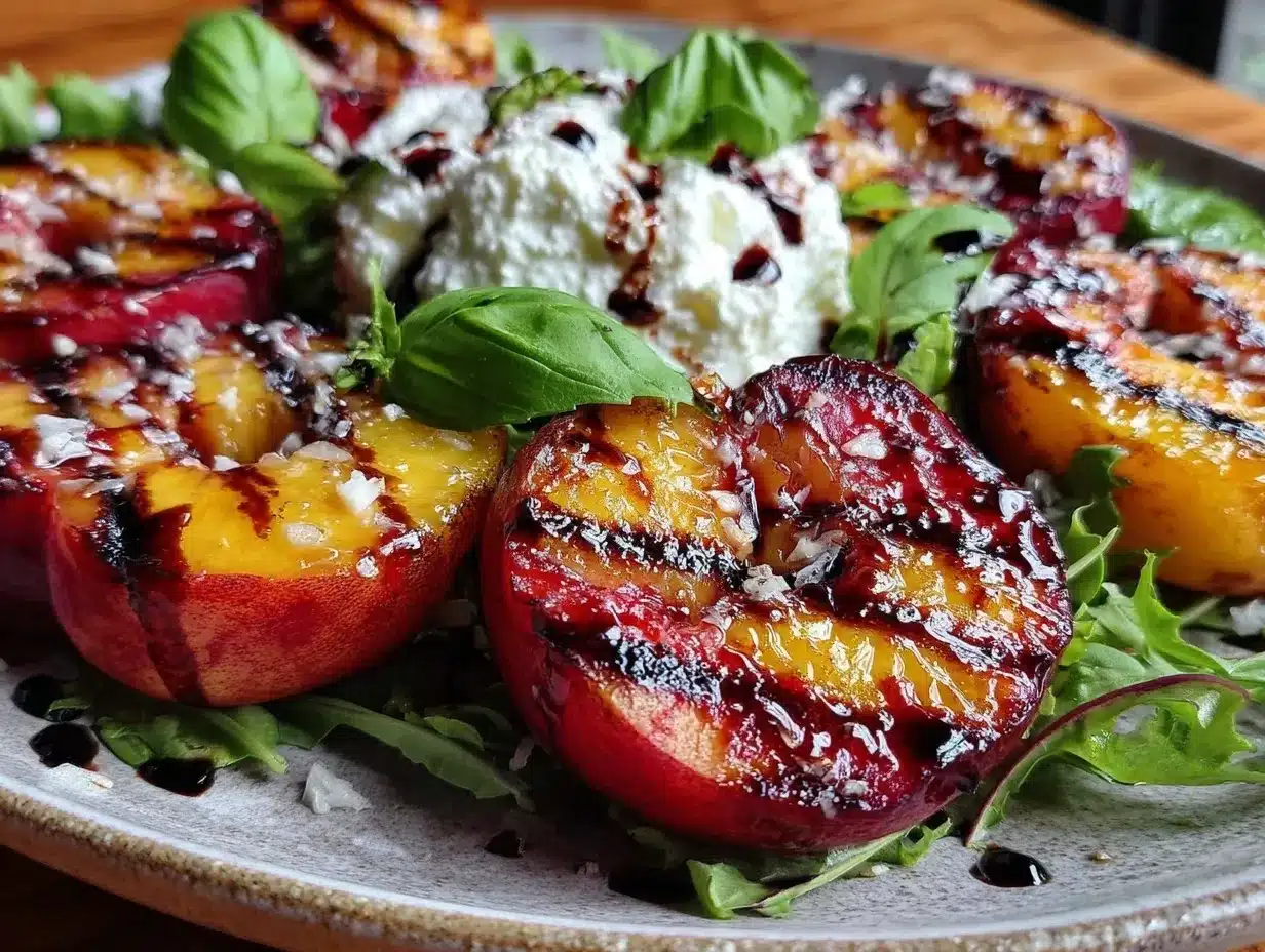grilled peach and burrata salad preparation steps