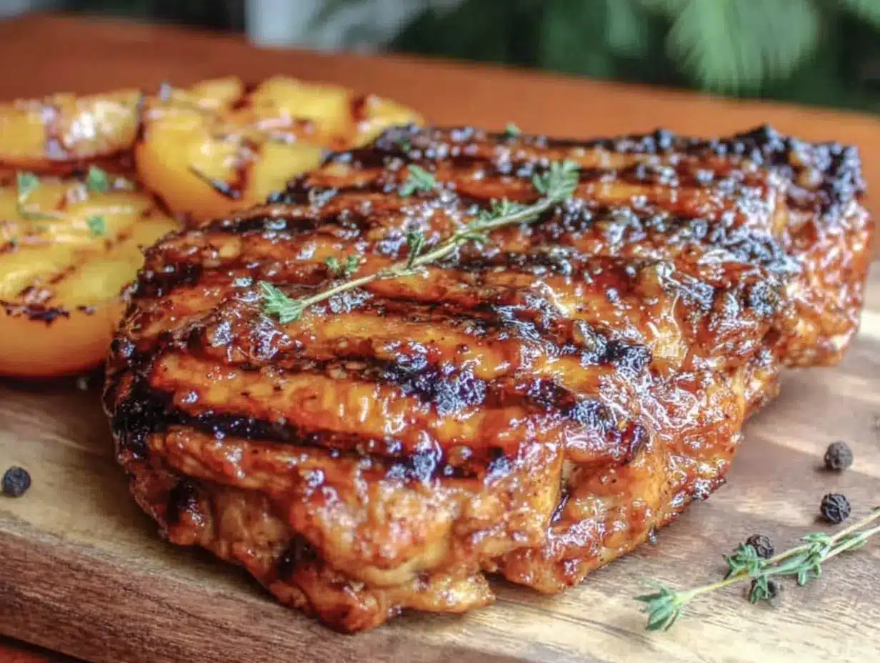 grilled peach bbq chicken preparation steps