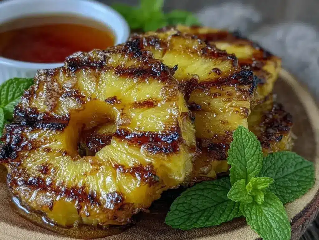 grilled pineapple with honey glaze - featured image