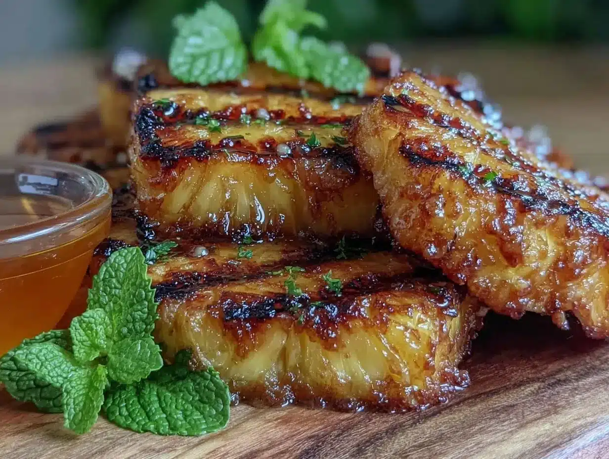 grilled pineapple with honey glaze preparation steps