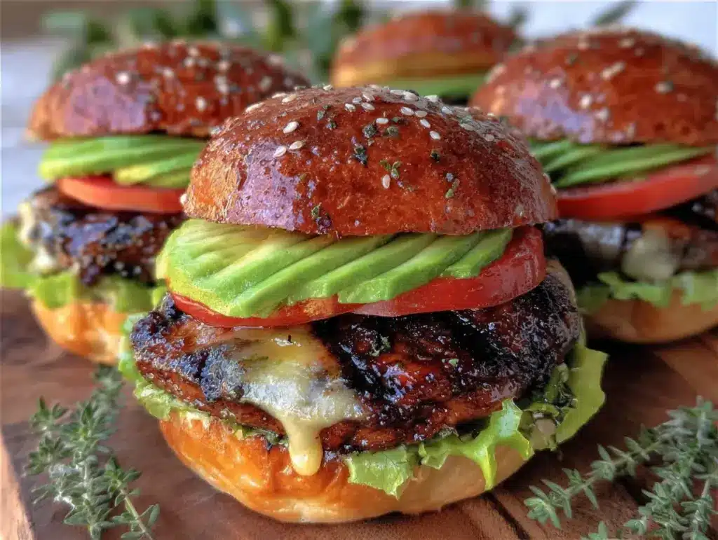 grilled portobello mushroom burgers - featured image