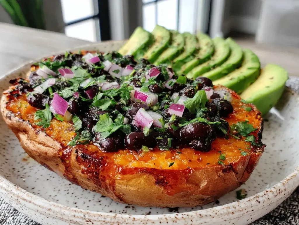 healthy baked sweet potato - featured image