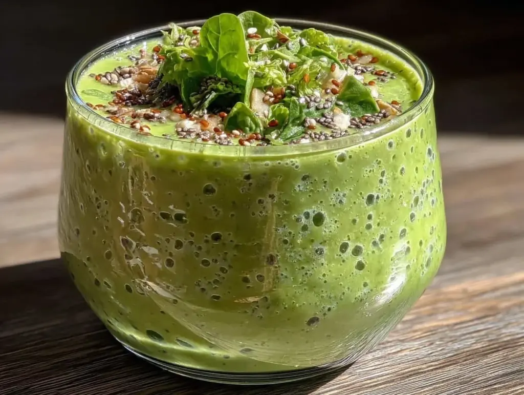 healthy green protein smoothie - featured image