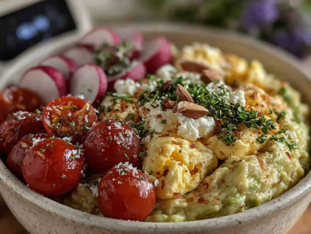 healthy low-carb breakfast bowl for pregnancy - featured image