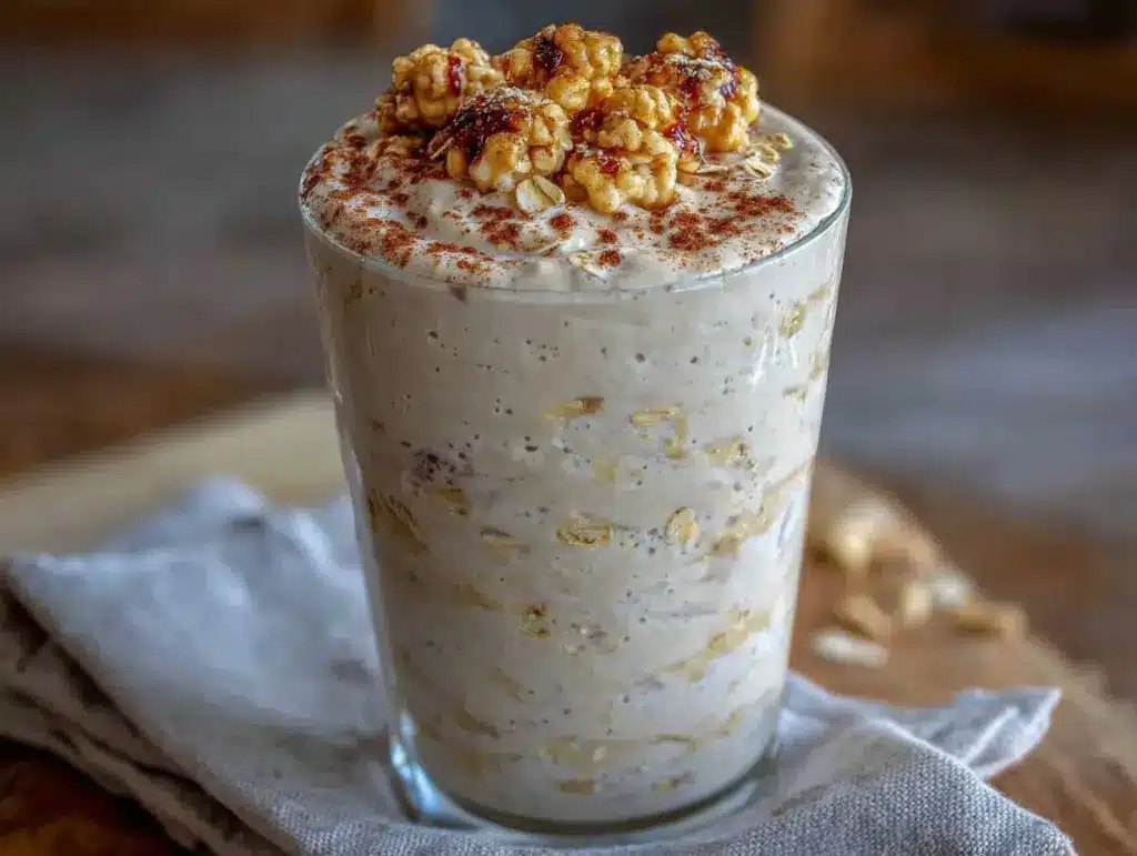 healthy oatmeal protein smoothie - featured image