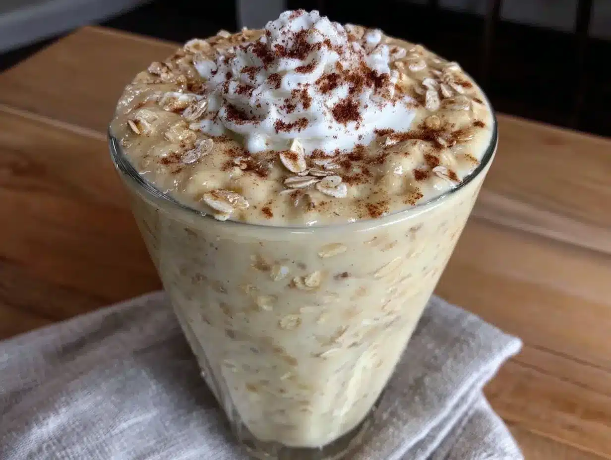 healthy oatmeal protein smoothie preparation steps