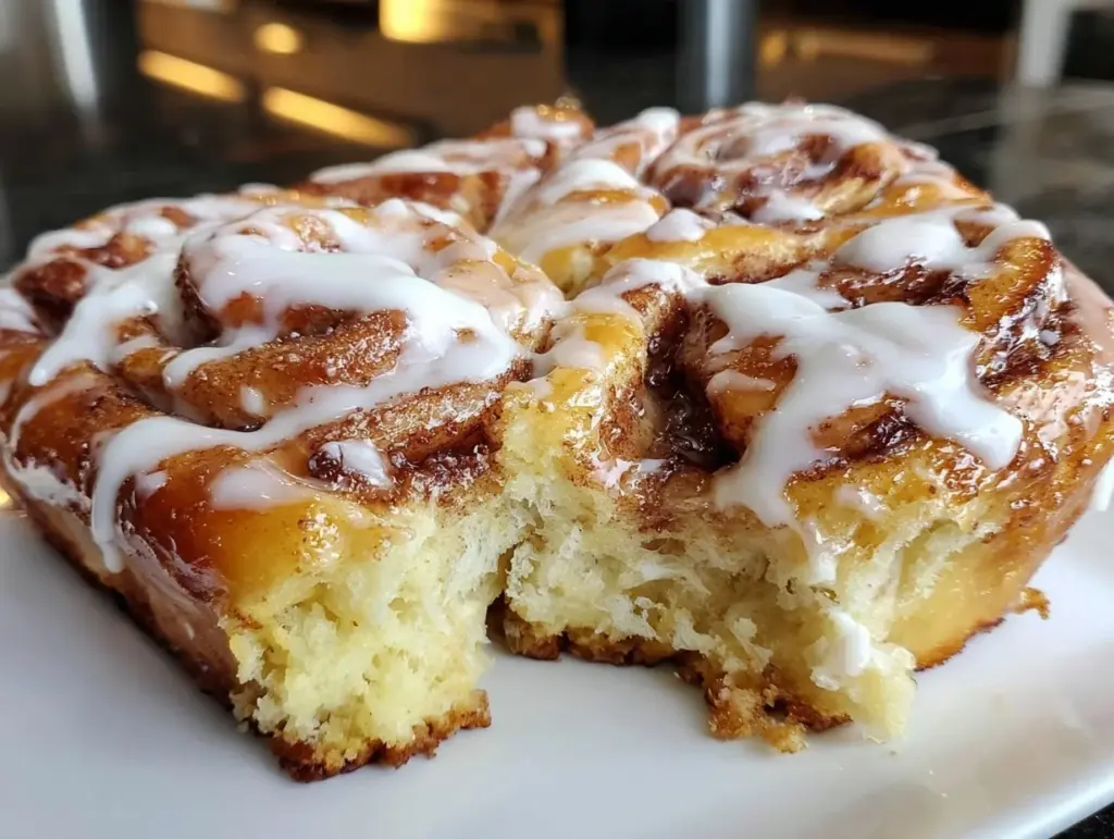 heart-shaped cinnamon roll cake - featured image