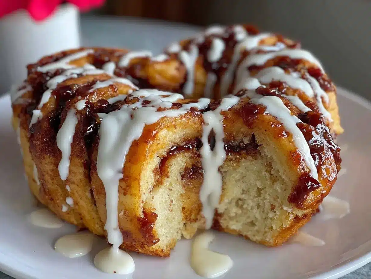 heart-shaped cinnamon roll cake preparation steps