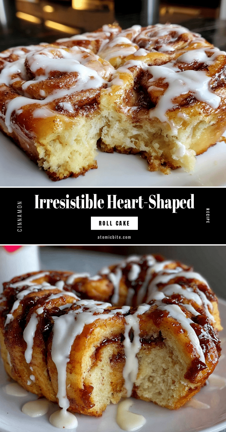 heart-shaped cinnamon roll cake recipe