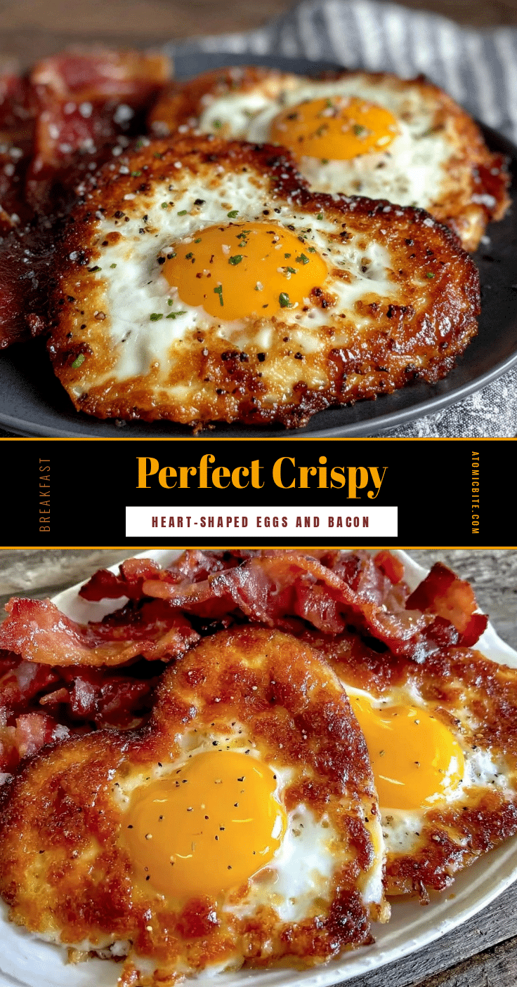 heart-shaped eggs and bacon breakfast recipe