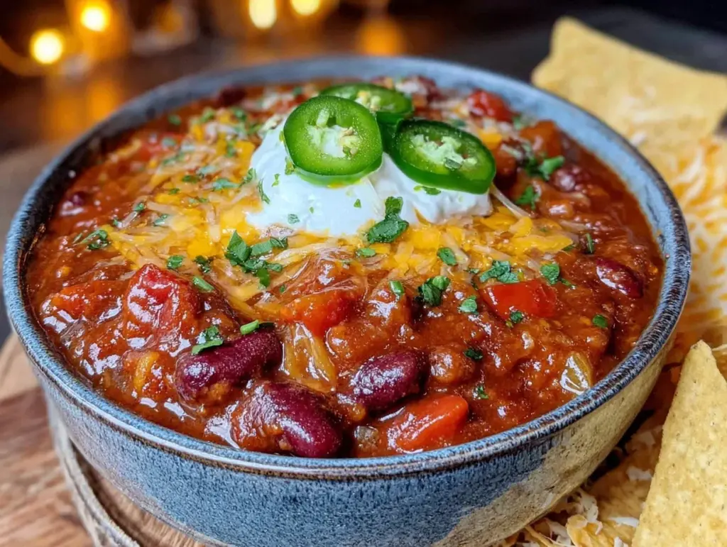 hearty vegetarian chili - featured image