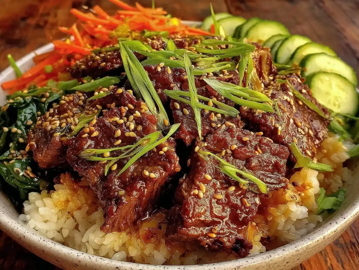 Korean beef bowl preparation steps