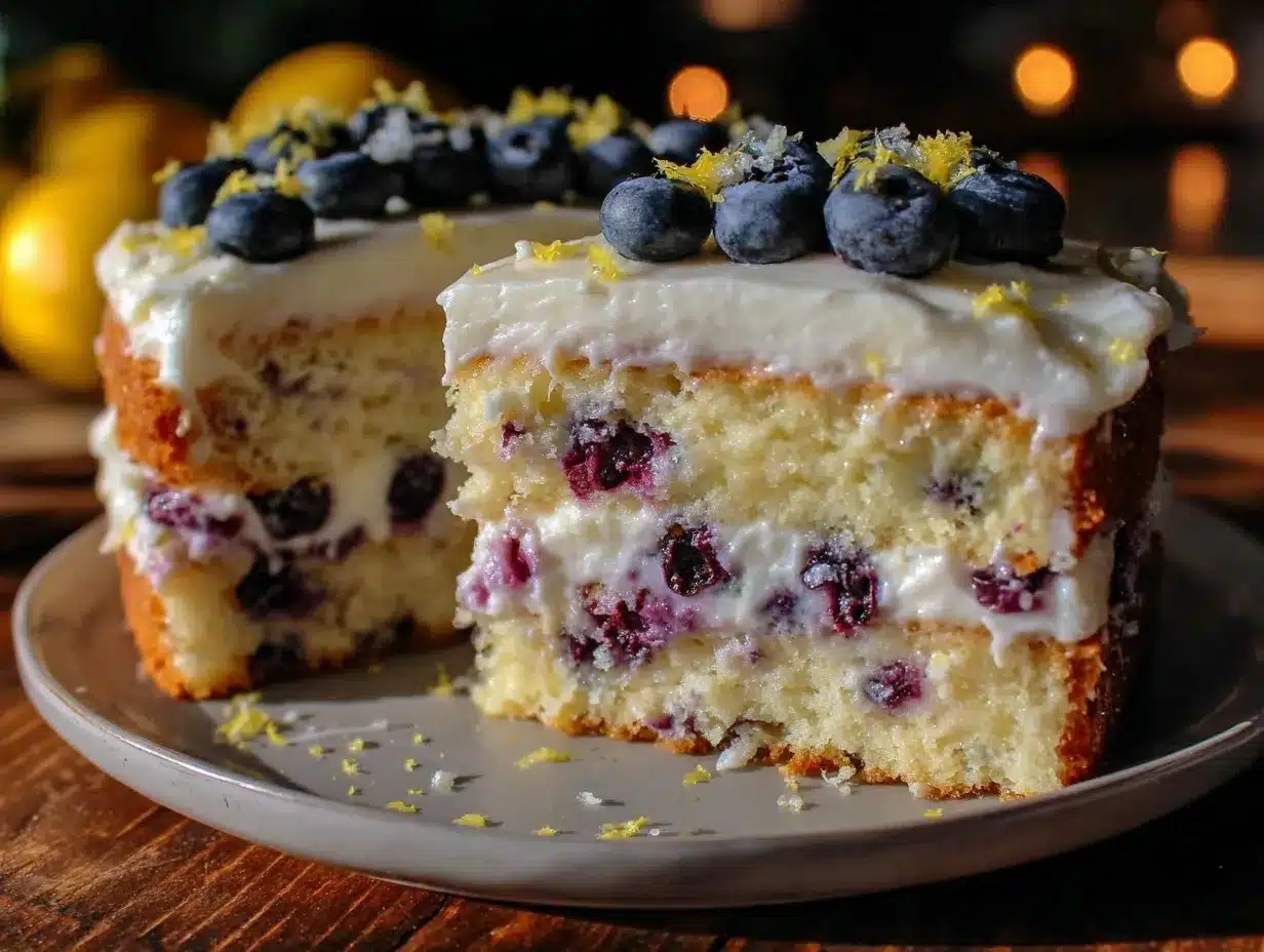 lemon blueberry layer cake preparation steps